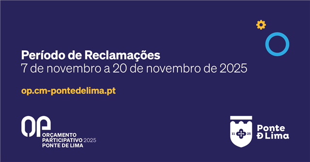 OP 2025 – Orçamento Participativo de Ponte de Lima – Período de reclamação das propostas excluídas